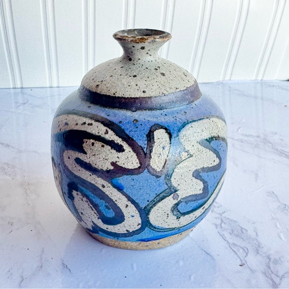 Boise Idaho Clay Sweetgrass (?) 1983 Signed Studio Pottery Weedpot Vase - Picture 2 of 11